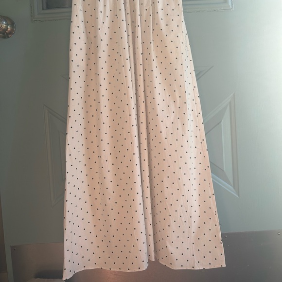 NWT WAYF Veronica Ivory Polka Dot White & Black Bow Tie Cotton Maxi Dress Small - Picture 8 of 14